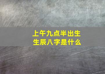 上午九点半出生 生辰八字是什么